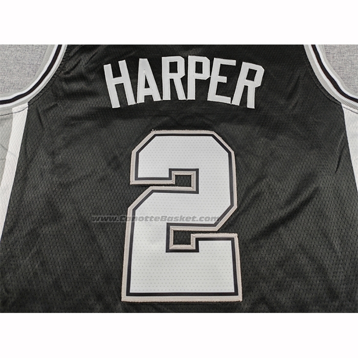 Maglia San Antonio Spurs Dylan Harper No 2 Icon 2025-26 Nero